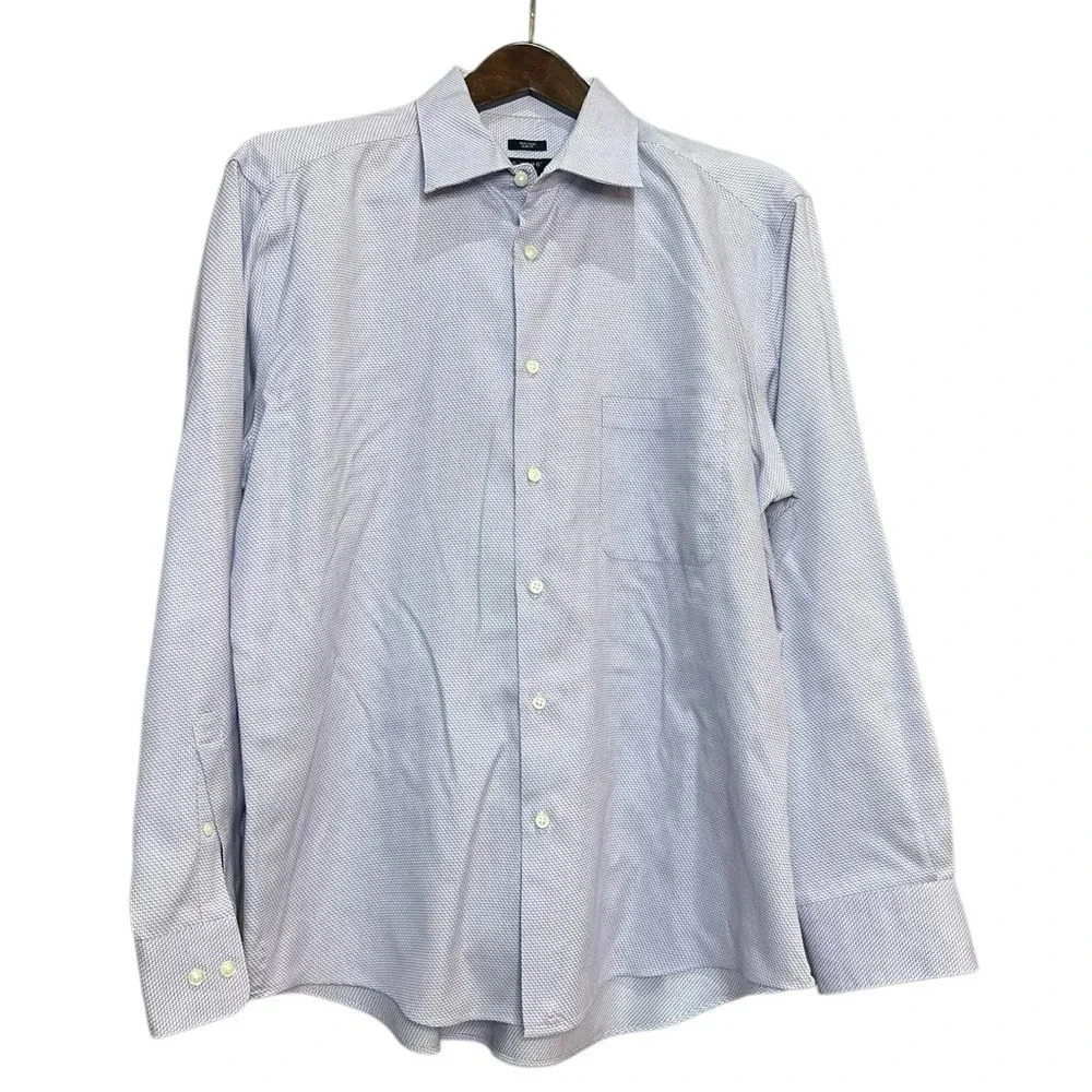 Pronto Uomo Lavender Purple Long Sleeve Dresss shirt 17 1/2 34/35 Slim Fit